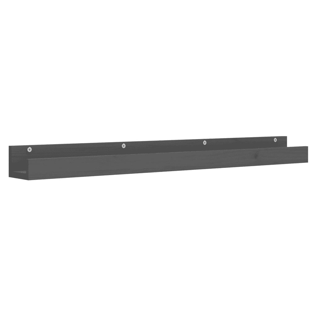 Mensole da Parete 2 pz Grigio 110x12x9cm Legno Massello di Pino cod mxl 32790
