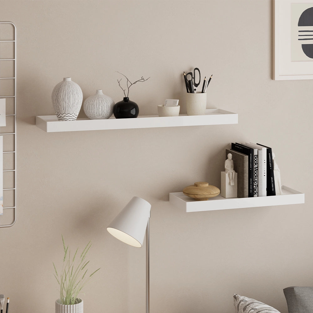 Vicco Scaffale a muro Bianco 60 x 3 cm Set di 2
