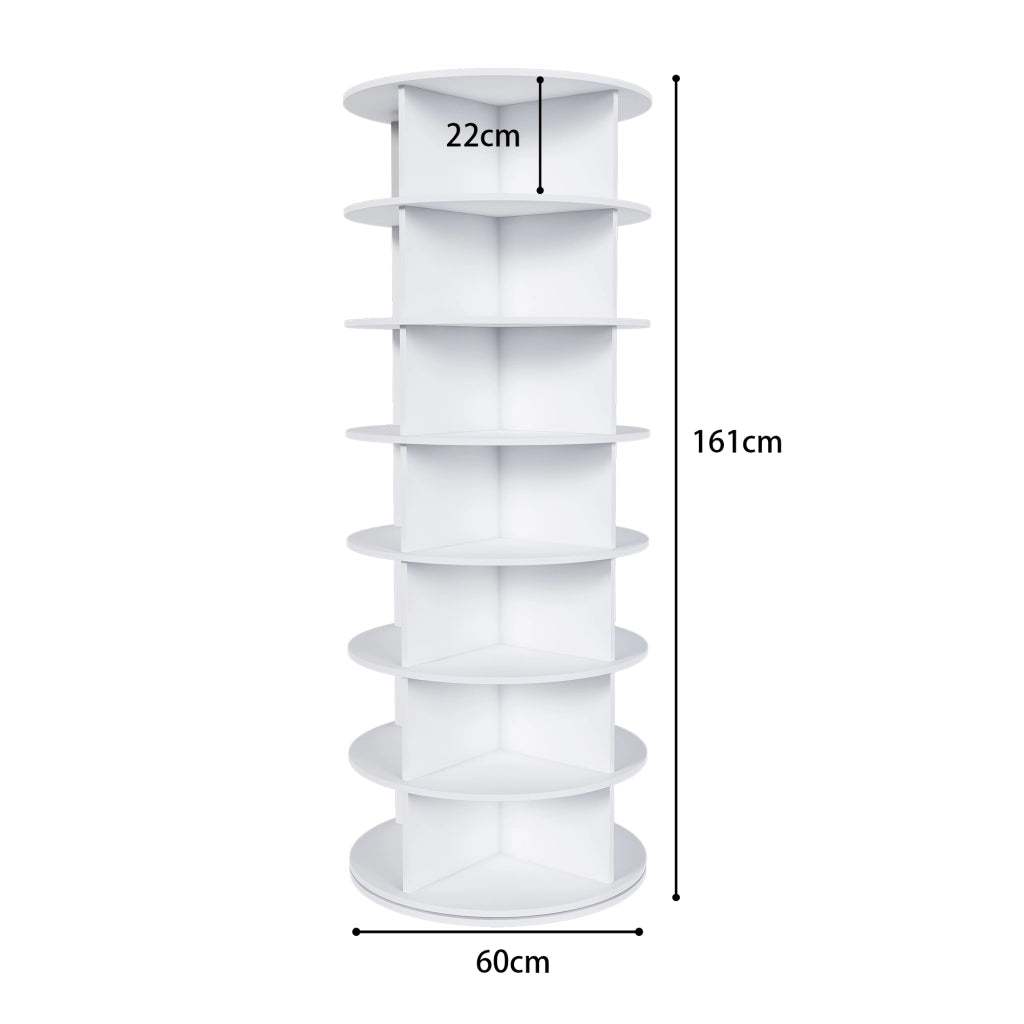SCARPIERA Girevole 60x60x161 cm PVC Bianco 7 livelli