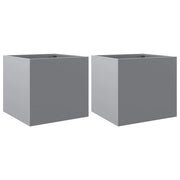 Fioriera rialzata per piante fiori giardino patio set da 2 argento 32 x 30 x 29 cm acciaio zincato argento 02_0039009