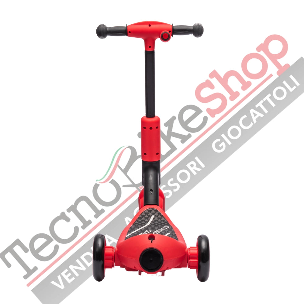 Monopattino Elettrico per Bambini Deluxe 3 Ruote + Casco e Kit Protezioni-Rosso