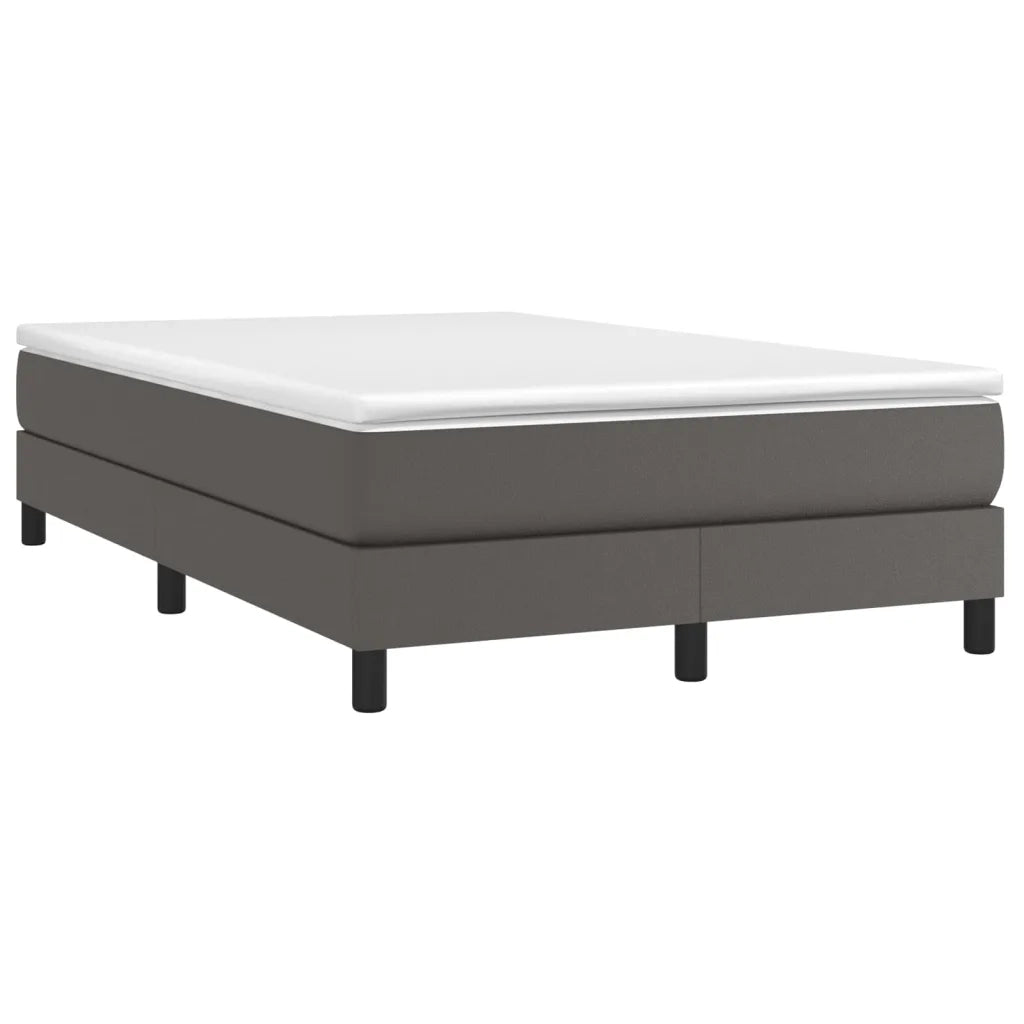 Giroletto a Molle con Materasso Grigio 120x190 cm in Similpelle