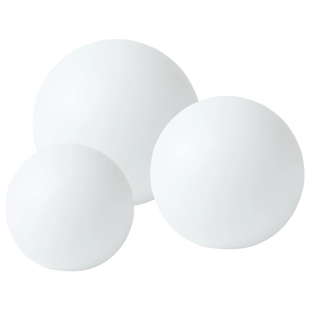 Set di 3 lampade sferiche a energia solare LED da esterno 30 cm in materiale sintetico impermeabile bianco con telecomando illuminazione da giardino