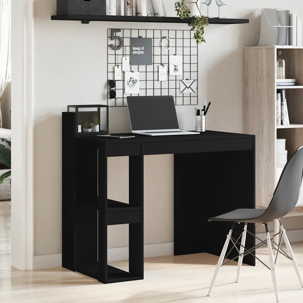 Scrivania | Tavolo da Ufficio Ufficio Nera 103,5x56,5x94 cm in Legno Multistrato