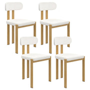 IDMarket - Set di 4 sedie da pranzo ESMA in metallo effetto legno e tessuto bouclette