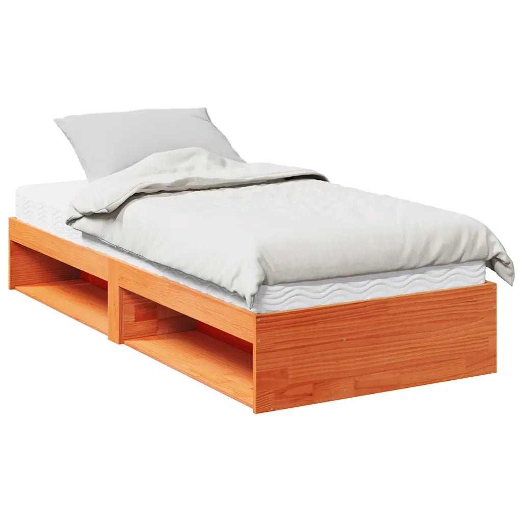 Dormeuse con Materasso Marrone 80x200 cm Legno Massello di Pino 3324600
