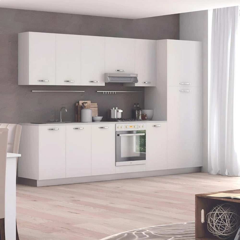 Pensile cucina 60x32x72H cm. con anta bianco frassinato