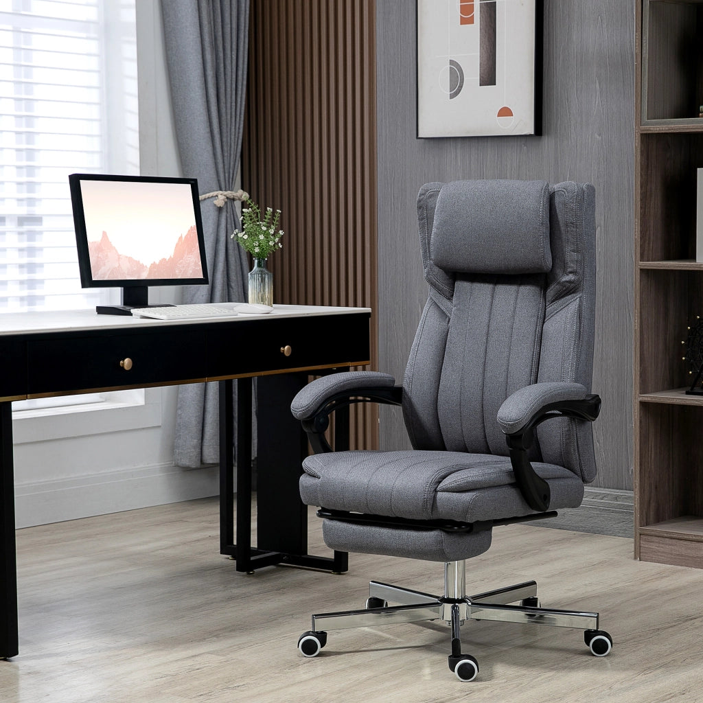 Sedia da ufficio girevole con schienale inclinabile e altezza regolabile ¨C zephmum ¨C grigio 65x61x105-113 cm