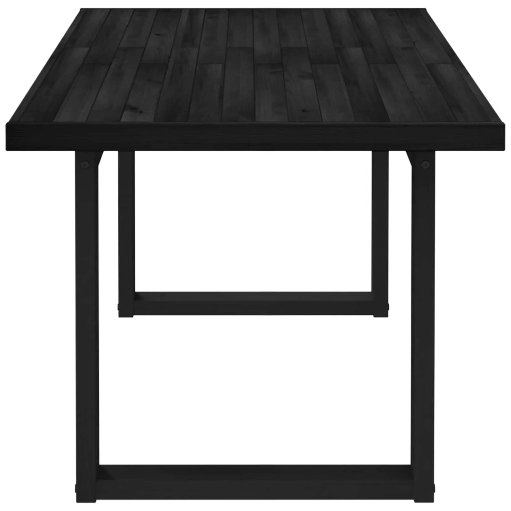 Tavolo da pranzo NOAIN 160 cm Legno Massello di Pino Nero