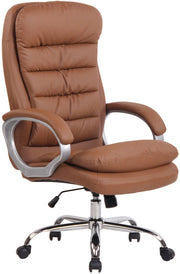 Sedia ufficio XXL Vancouver in similpelle marrone chiaro