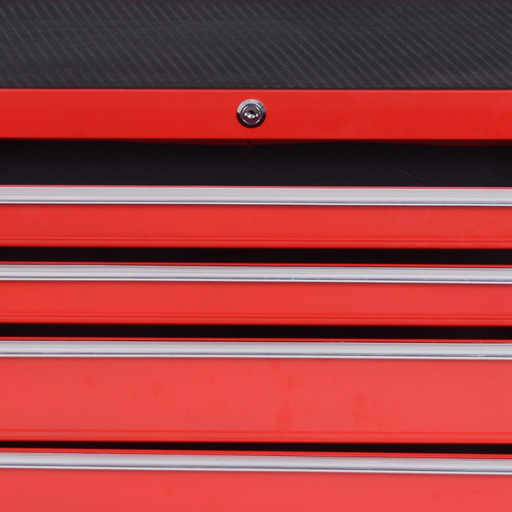 Carrello Portautensili con 7 Cassetti ¨C Zephmum ¨C Acciaio, 69x33x75 cm, Rosso