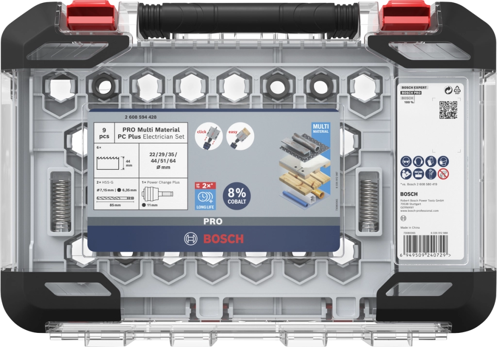 Bosch PRO Multi Material PC Plus – Set Seghe a Tazza (9 pezzi, cod. 2608594428)