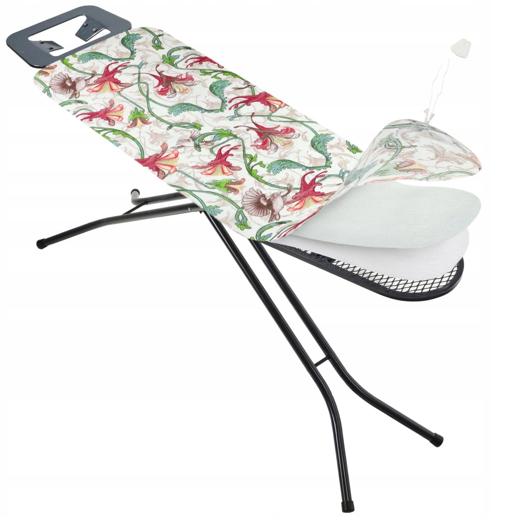 Fodera per asse da stiro KADAX con retro elasticizzato, 112x32 cm, motivo uccelli.