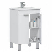 Tuglie, Mobile Sottolavabo 2 Ante, 50x39x80h cm Bianco Lucido