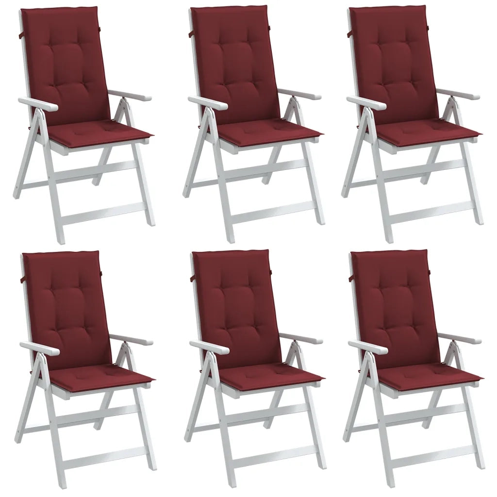 Cuscini Sedia Schiena Alta 2 Rosso Vino Mélange 120x50x4 cm 4002441
