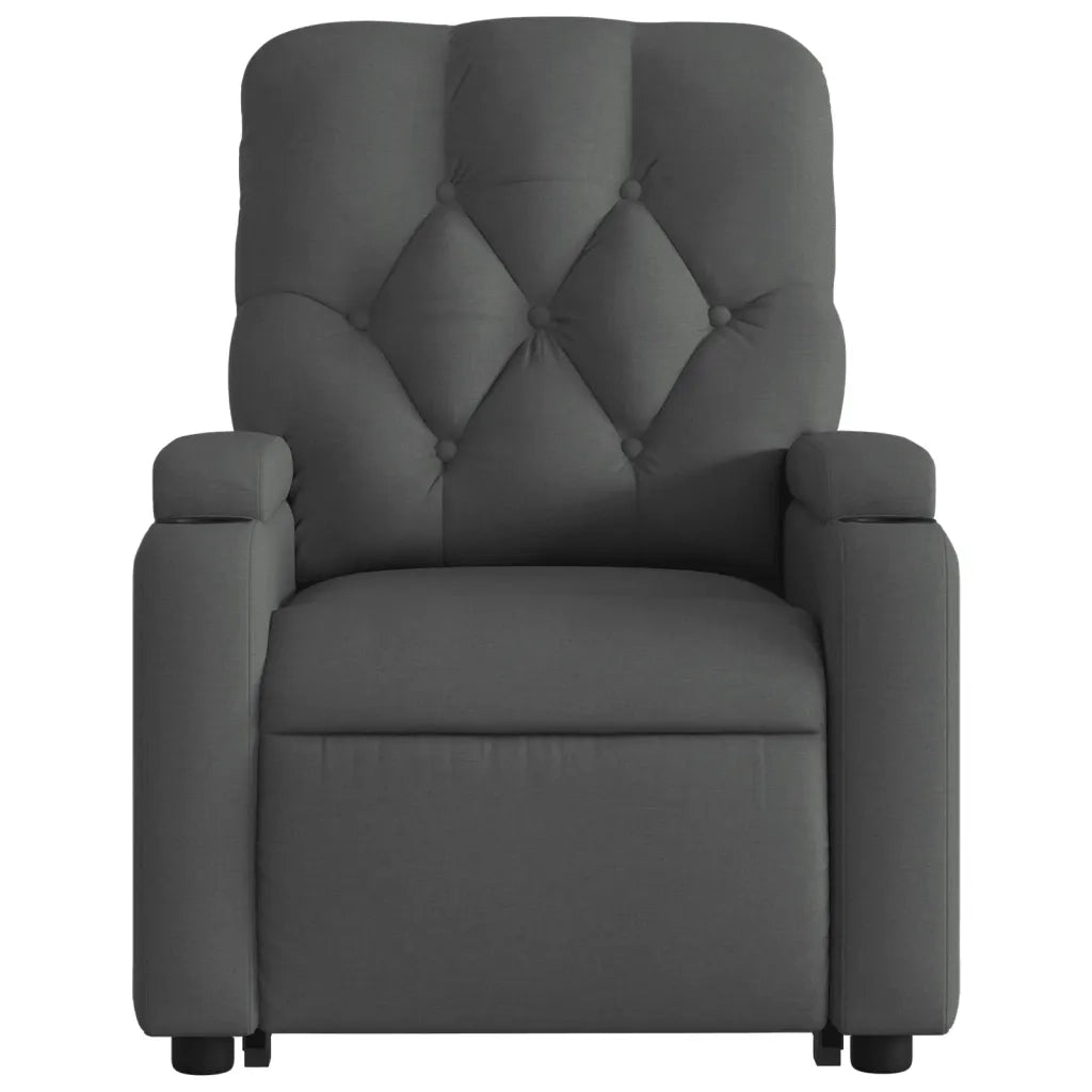 Poltrona Alzapersona Reclinabile Grigio Scuro in Tessuto 3204711