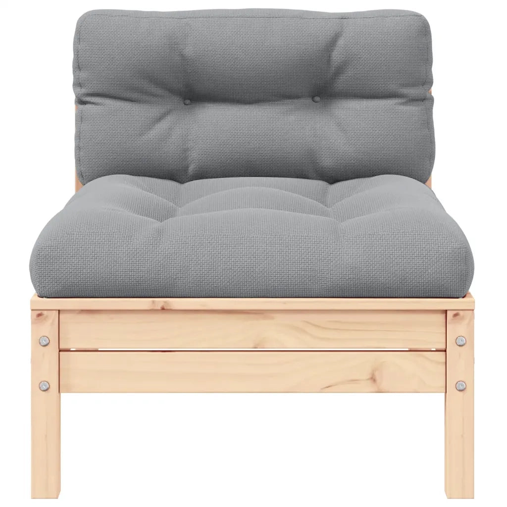 Divano Centrale da Giardino con Cuscini Grigio Massello di Pinocod mxl 70743