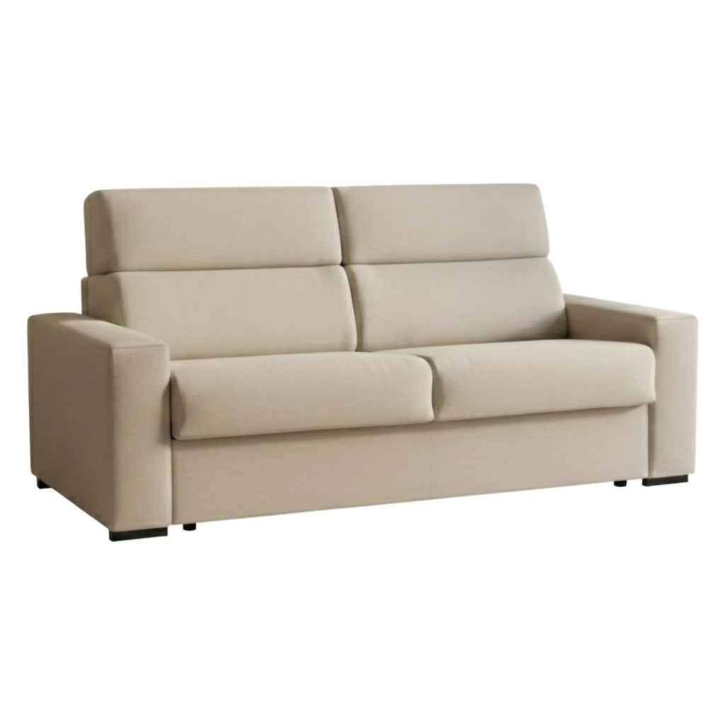 Ozegna, Divano Fisso 3 Posti Sfoderabile Made in Italy, 220x95 cm Beige