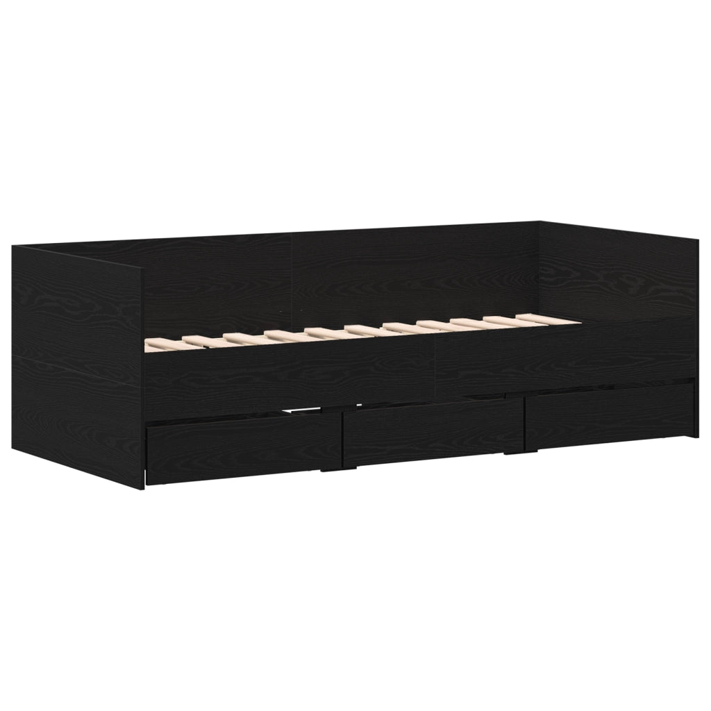 Divano letto Rovere nero Legno ingegnerizzato 90 x 190 cm