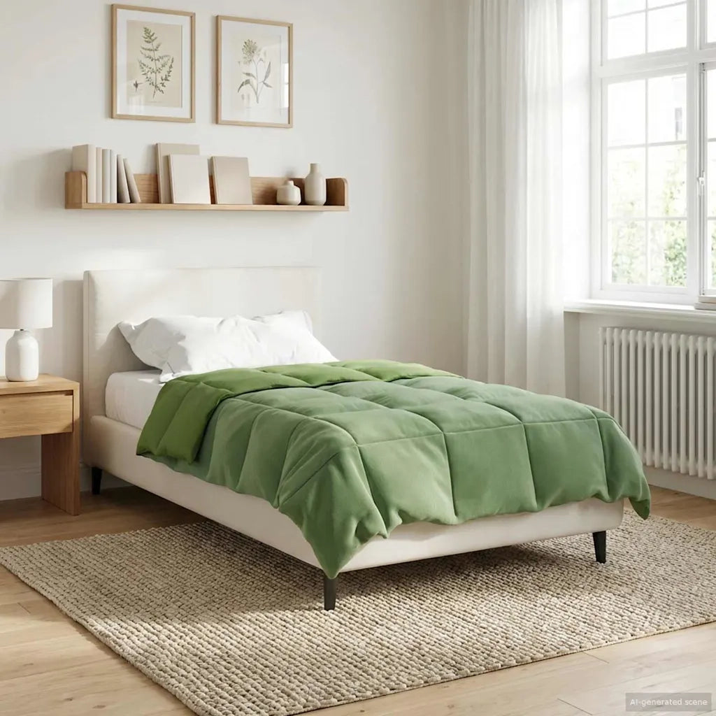 Piumone Completo Annuale Verde 140 x 200 cm Microfibra 42026038