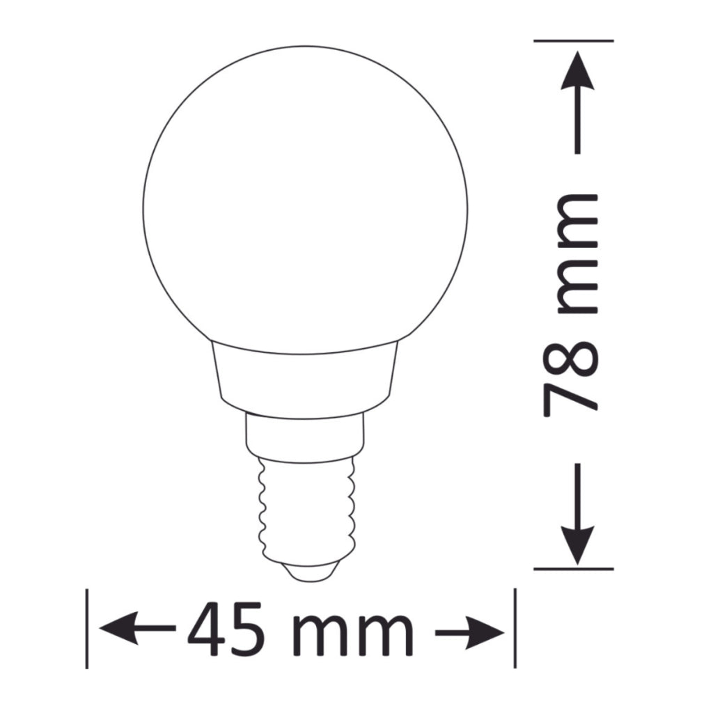 Lampadina LED Filament G45 E14 4W 400lm 3000K Polux