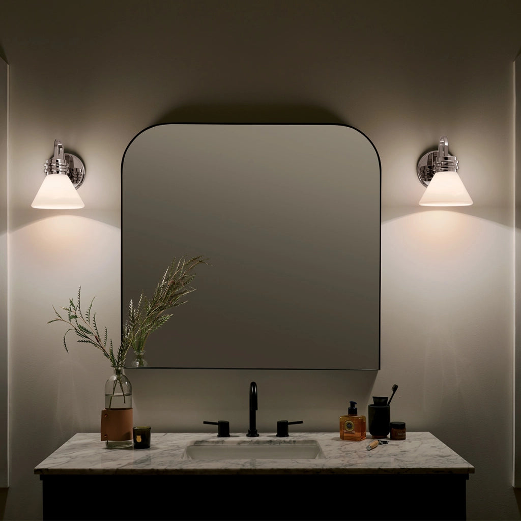 Applique bagno Farum cromo, vetro opale, 1xG9 3W Kichler