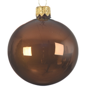 Box Da 6 Palline Di Natale Cannella Lucida 6 Cm