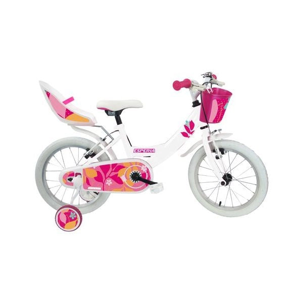 Bicicletta esperia 25148 bimba starlet con rotelle e accessori bianco
