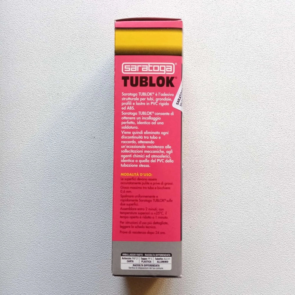 Saratoga tublok 125gr colla trasparente per pvc rigibo e abs