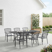 Set da Pranzo per Giardino 7 pcs Antracite 212 x 90 x 76 cm