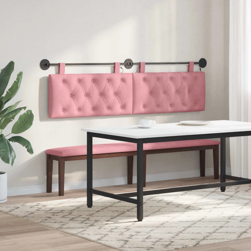 Testiera sospesa Con luce LED Rosa Velluto