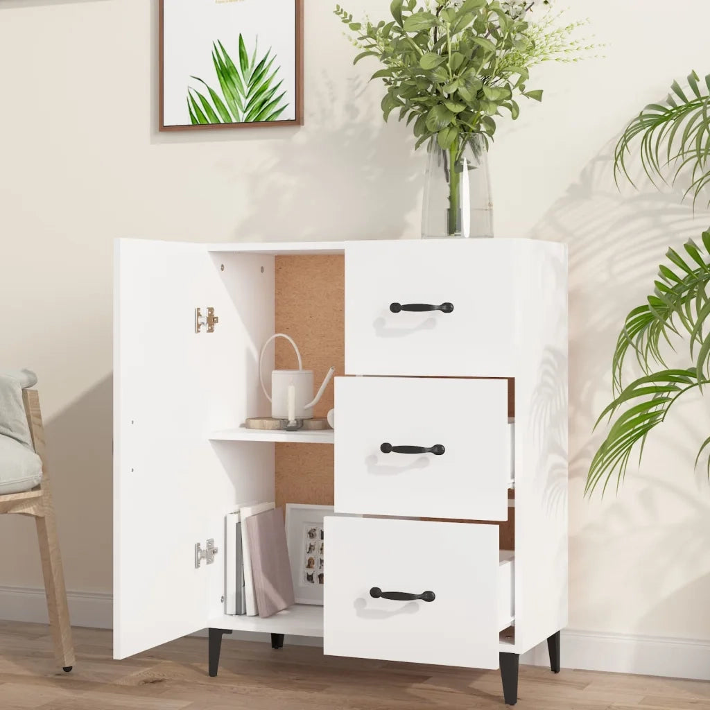 Credenza Bianca 69,5x34x90 cm in Legno Multistrato 812177