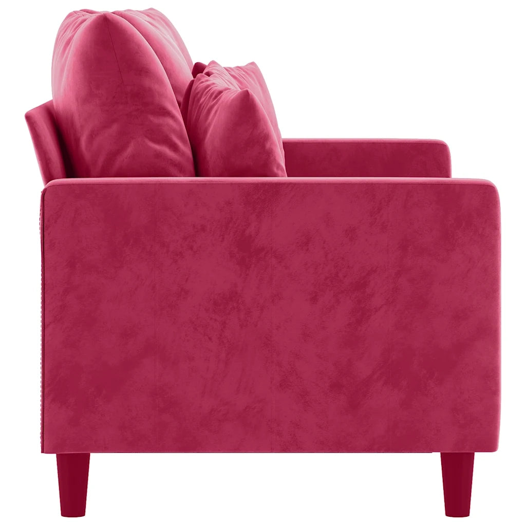 Divano a 2 Posti Rosso Vino 120 cm in Velluto 359297