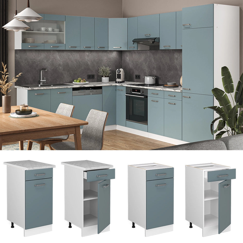 Vicco Mobiletto base per cucina Grigio-blu 40 cm , PL Rovere