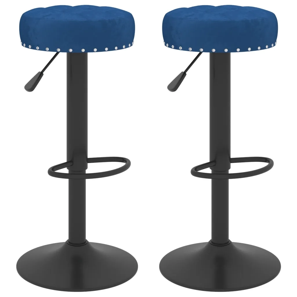 vidaXL Sgabelli da Bar 2 pz Blu in Velluto
