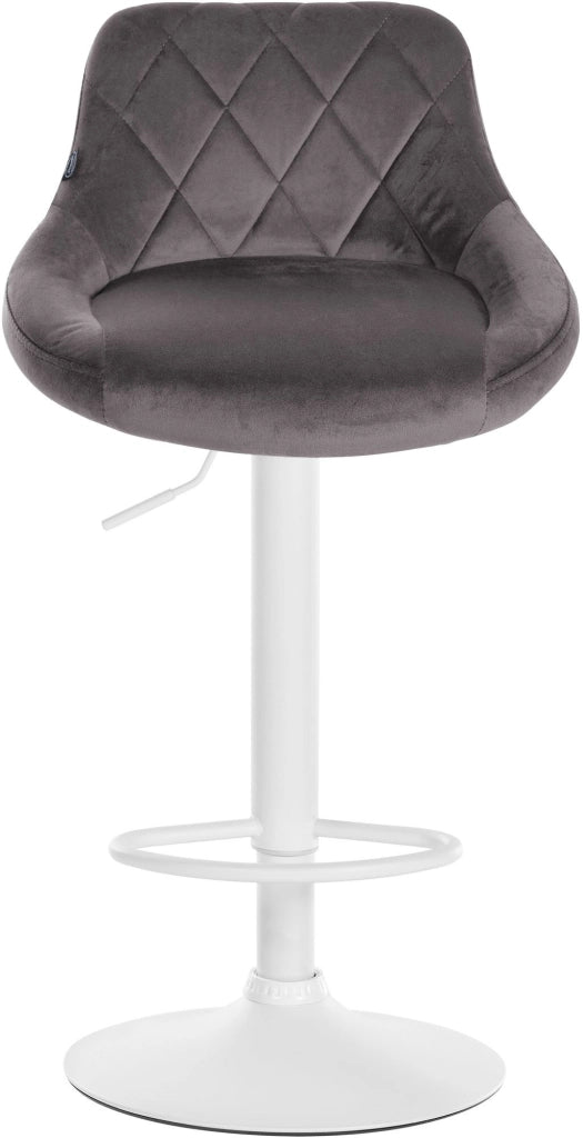 Sgabello da bar Lazio Velvet grigio,bianco