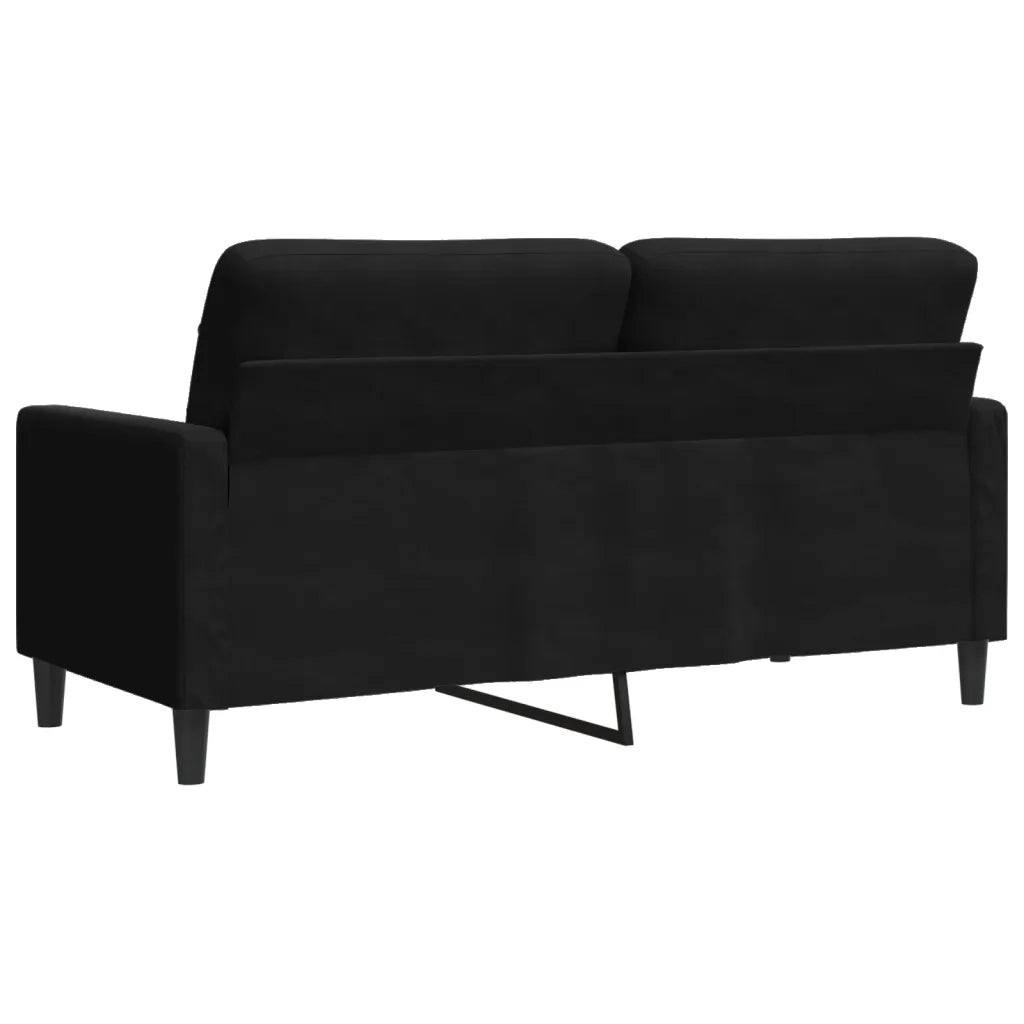 vidaXL Divano a 2 Posti Nero 140 cm in Velluto