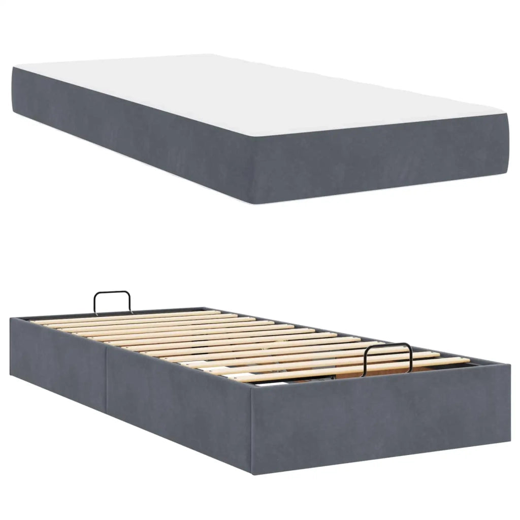 Struttura letto con materasso 2 pcs Grigio Sfumato Velluto
