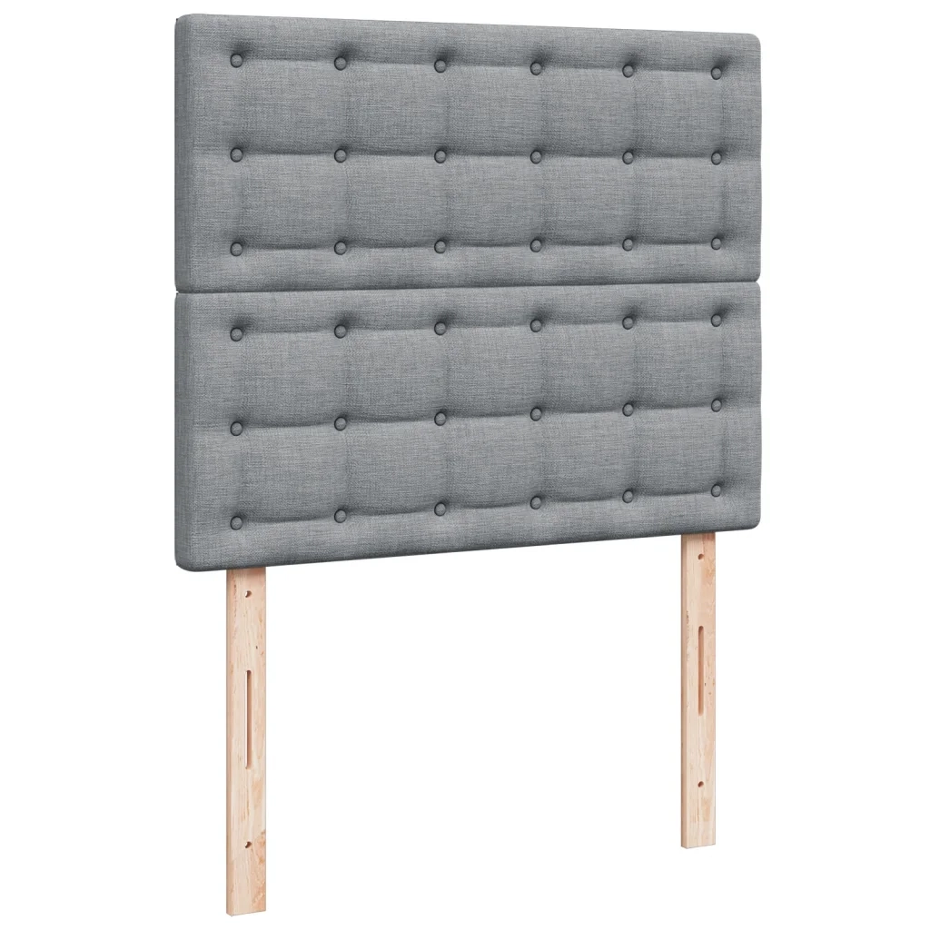 Giroletto a Molle con Materasso Grigio Chiaro 120x190cm Tessuto