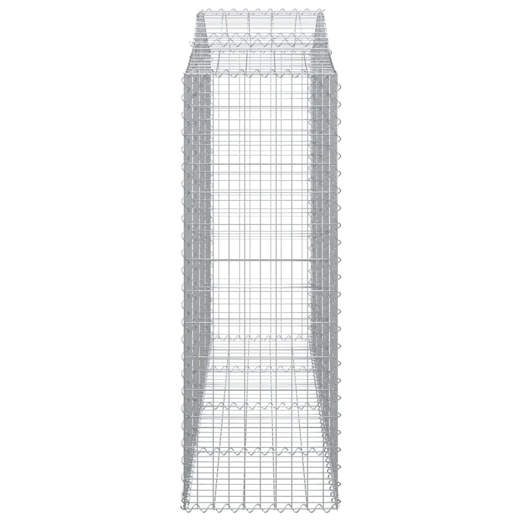 Cestini gabbioni recinzione a gabbia muro di contenimento ad arco 1 set da 4 200 x 50 x 140/160 cm ferro zincato argento 02_0040576