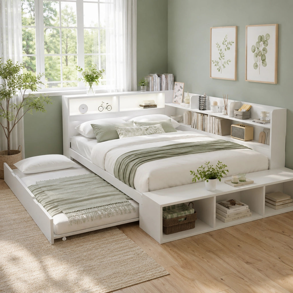 letto in legno bianco 120 x 200 cm