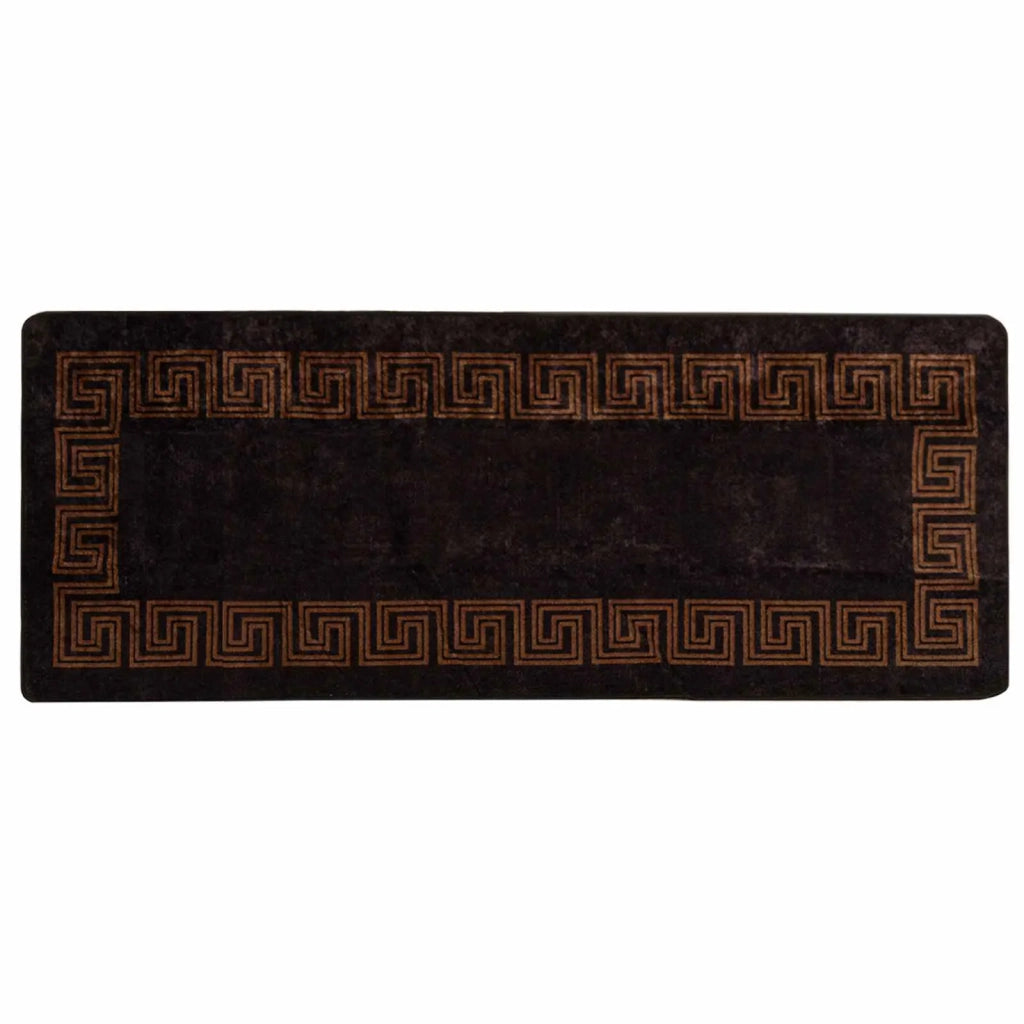 Runner Tappeto MARSA Nero 100 x 250 cm Poliestere e PVC