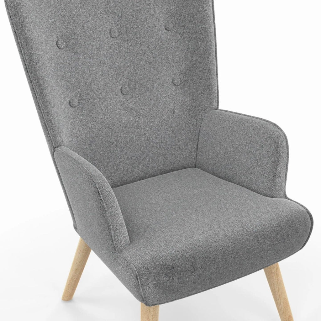 Poltrona scandinava IVAR in tessuto grigio chiaro