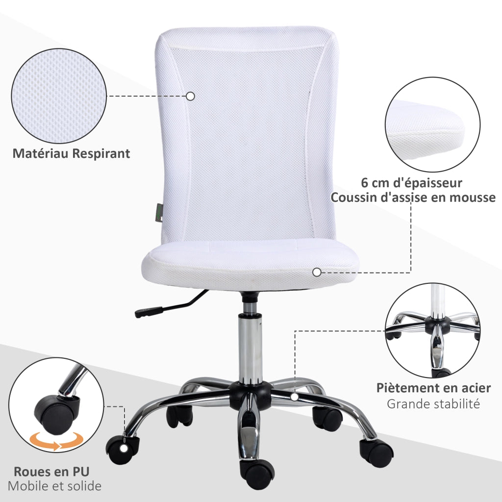 Sedia da ufficio ergonomica altezza regolabile ¨C zephmum ¨C rivestimento maglia bianco