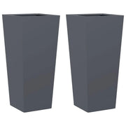 Fioriera rialzata per piante fiori giardino terrazze set da 2 35 x 35 x 75 cm acciaio antracite 02_0038939