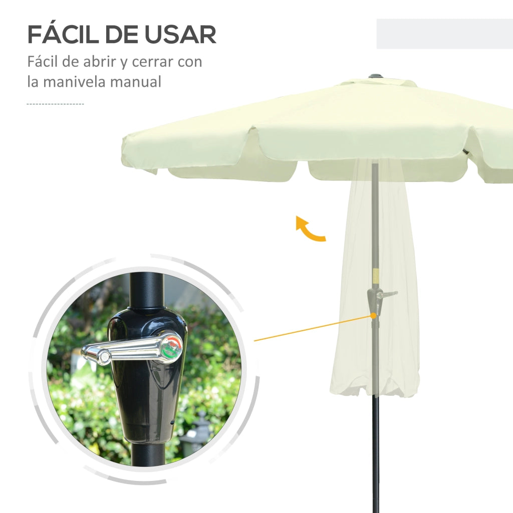 Ombrellone da Giardino ¨C Zephmum ¨C Beige ?266x248,5 cm in Alluminio con Ventilazione