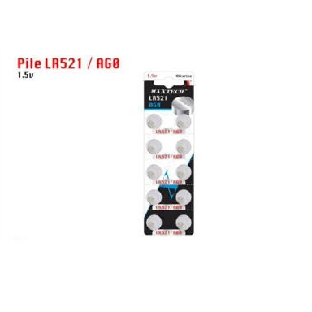 Trade Shop - Batterie Pile Lr521/ago 1.5v A Bottone Per Orologi Telecomandi Maxtech Ago -