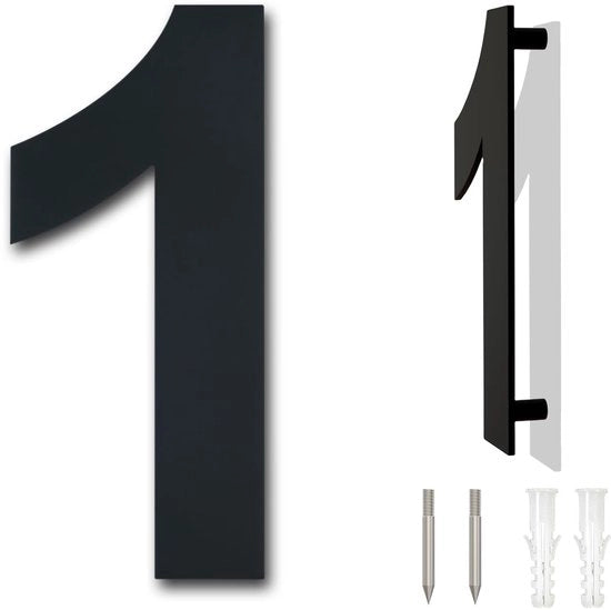 Numeri di casa a laser tagliati in acciaio inossidabile - 1 pezzo - 125mm x 55mm