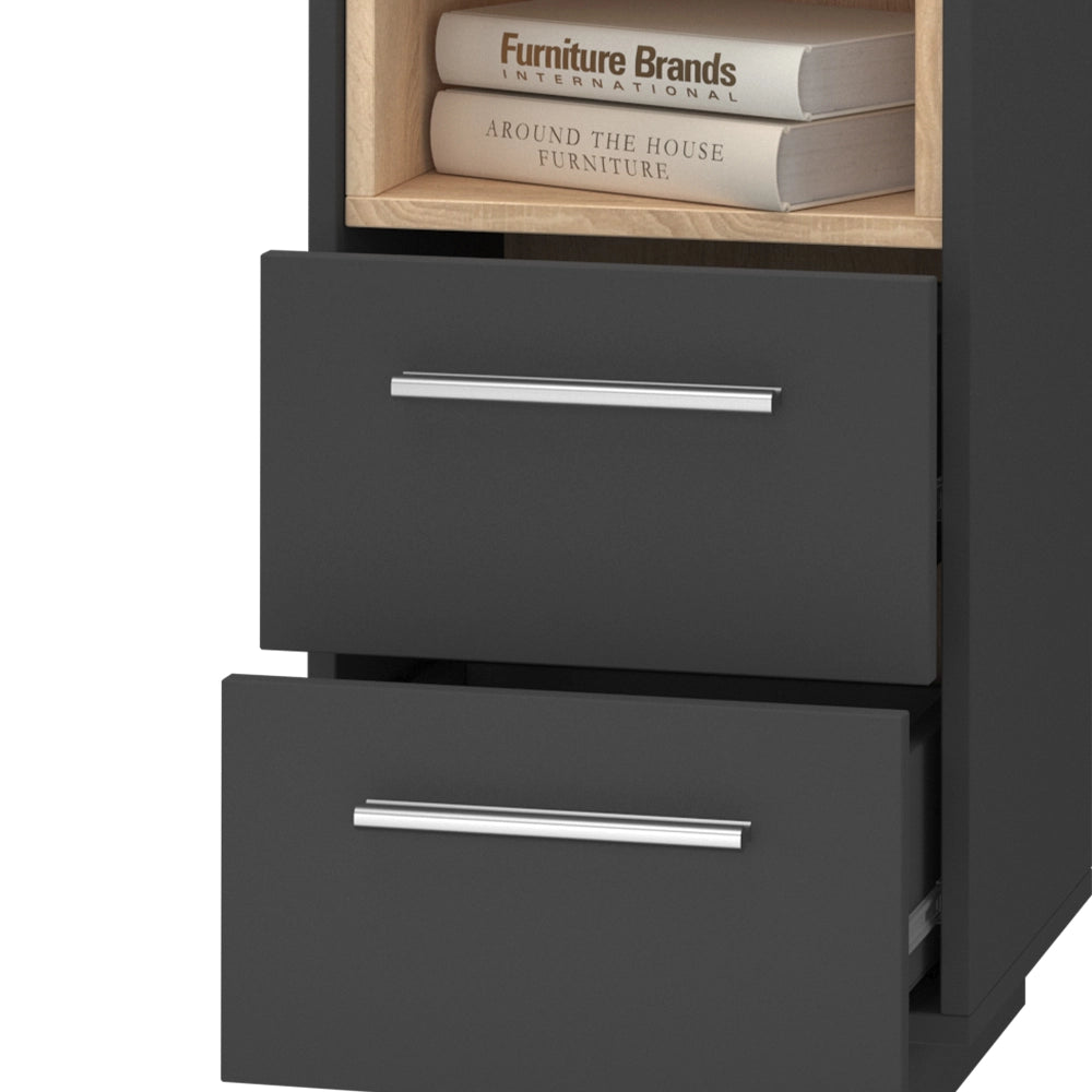 Vicco Comodini camera da letto Antracite 36 x 68 cm Set di 2