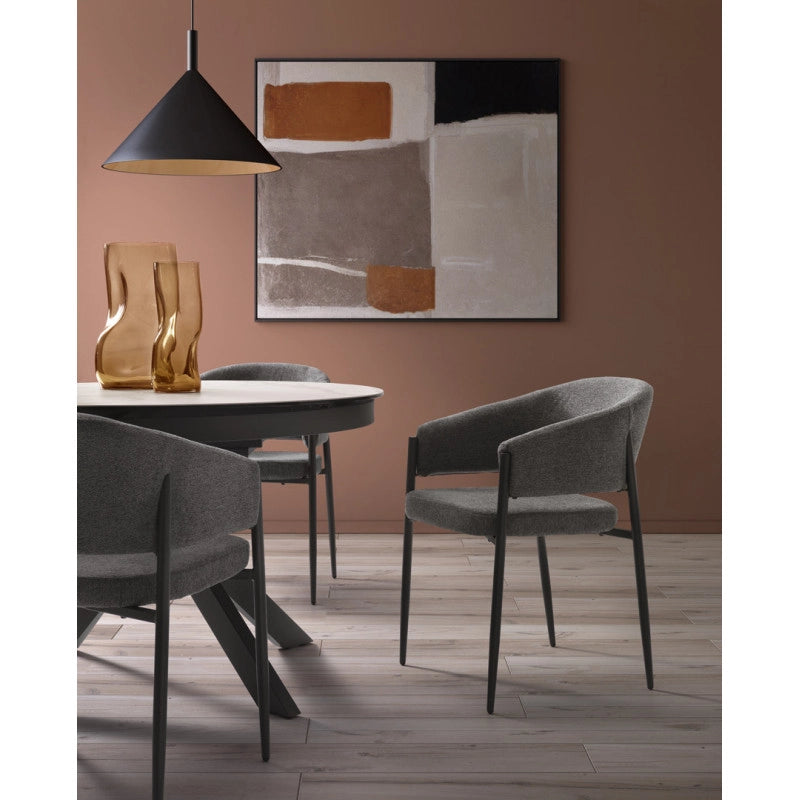 Sedia in tessuto easy-clean Gambe in metallo verniciato Maya 59.5cm X 54cm H 78.5cm Stones